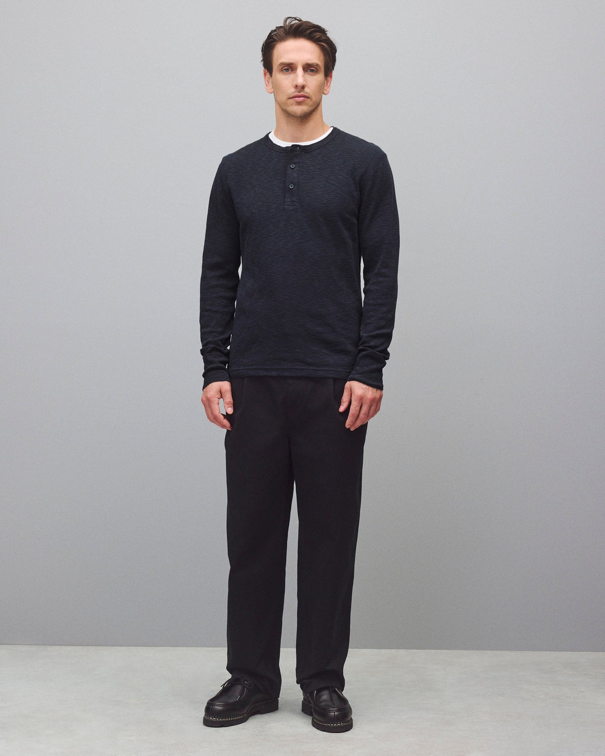 1X1 Slub Slim Henley H7