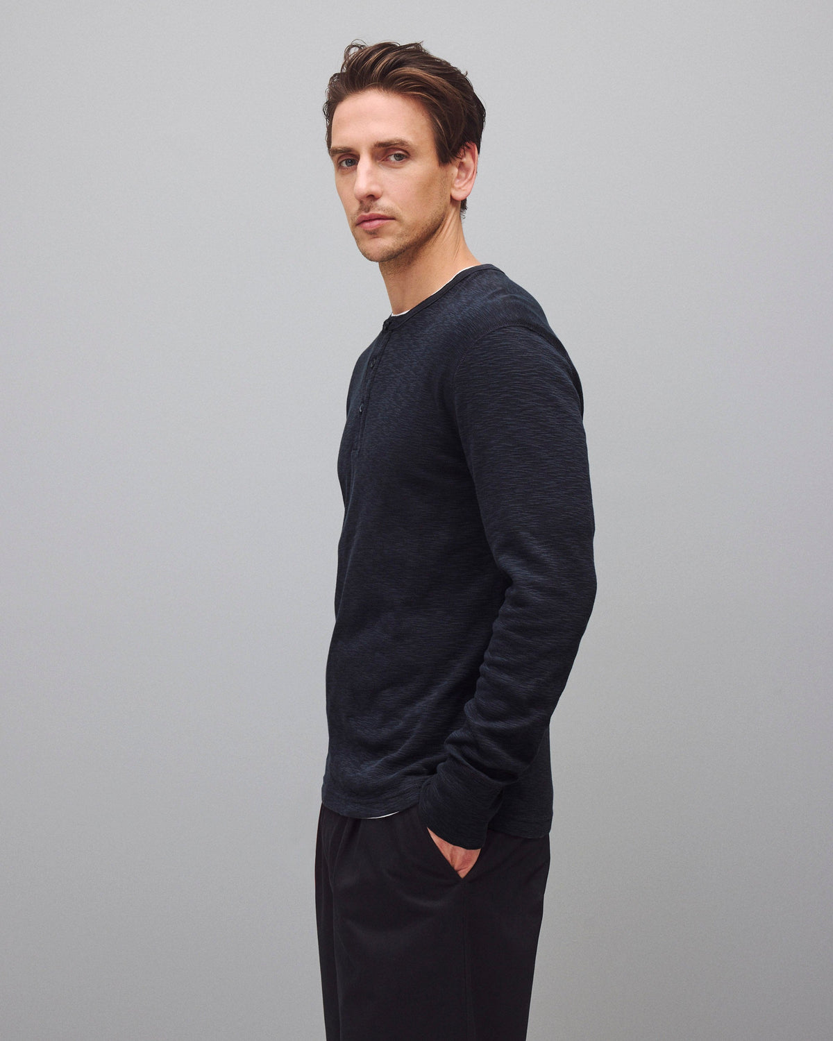 1X1 Slub Slim Henley H7