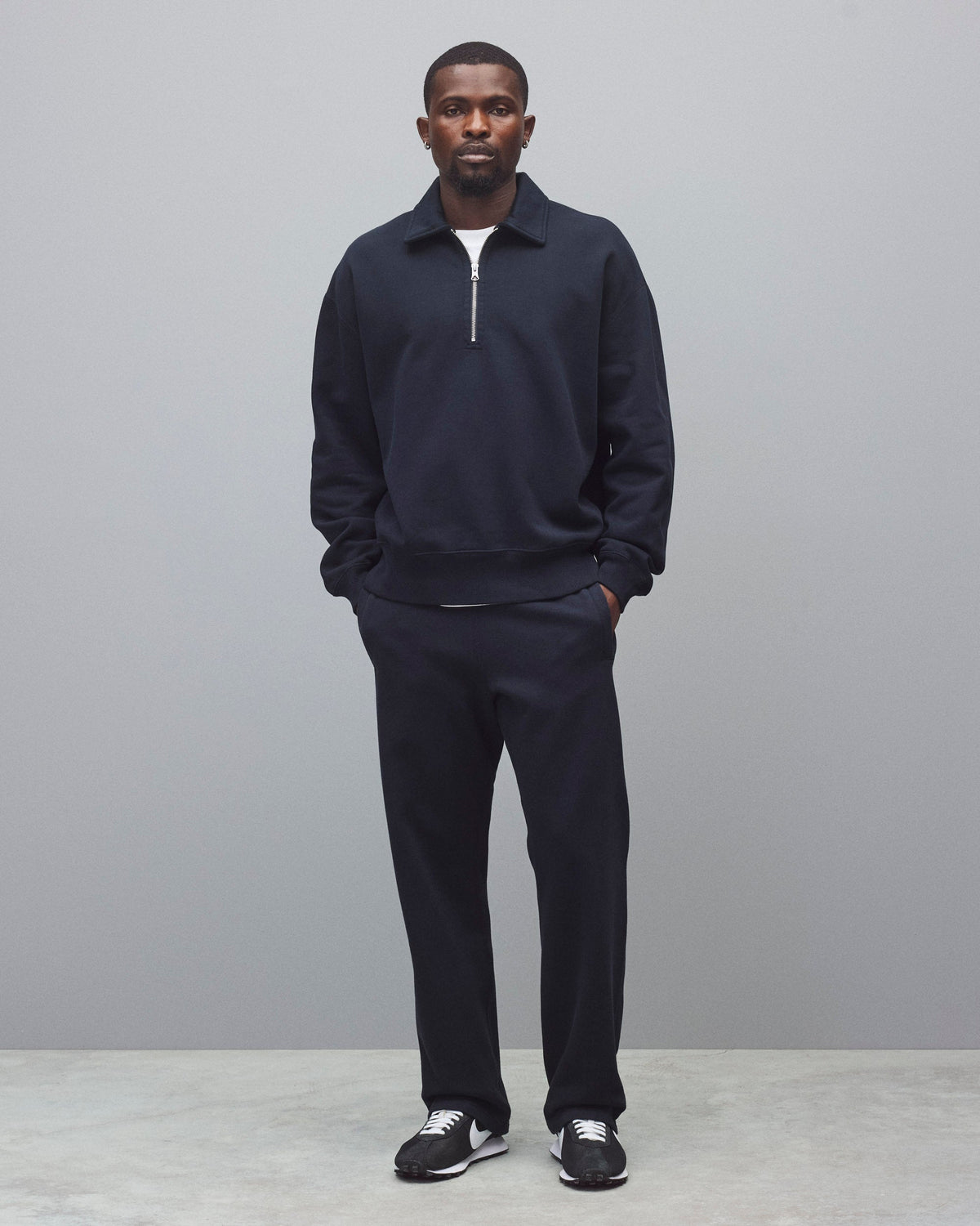 Brushed Fleece Relaxed Half Zip Sweatshirt M1