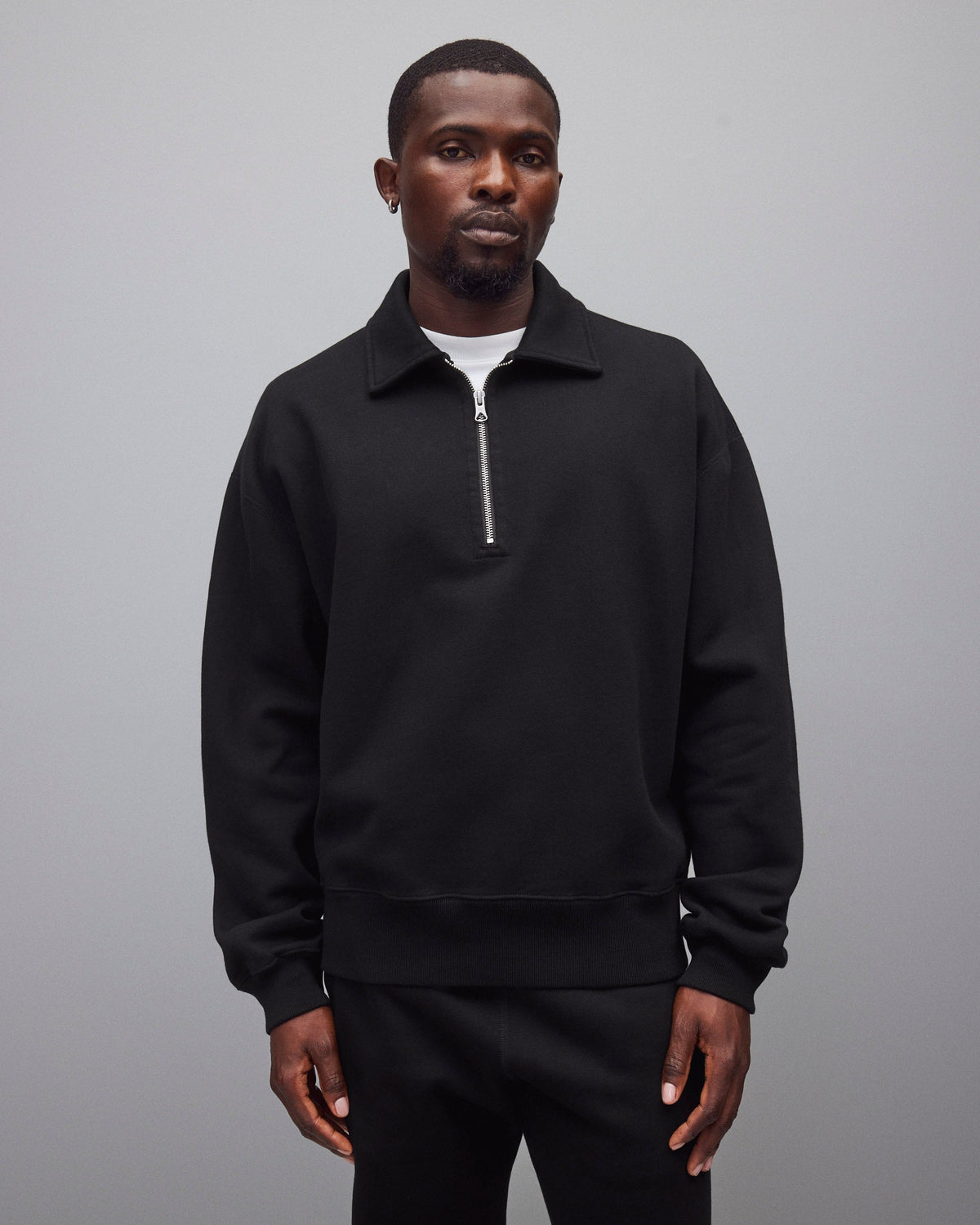 Brushed Fleece Relaxed Half Zip Sweatshirt Y1